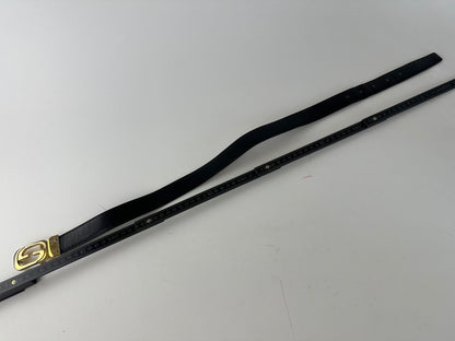 Vintage Gucci GG Reversible Leather Belt Black Brown