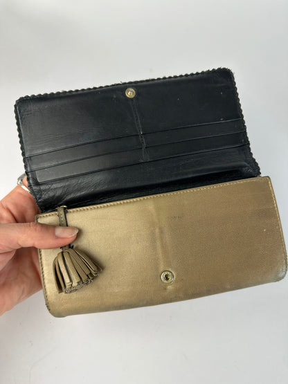 Vintage Loewe Textured Leather Bifold Wallet Late 1990s Olive