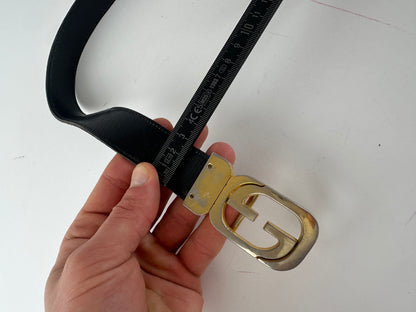 Vintage Gucci GG Reversible Leather Belt Black Brown