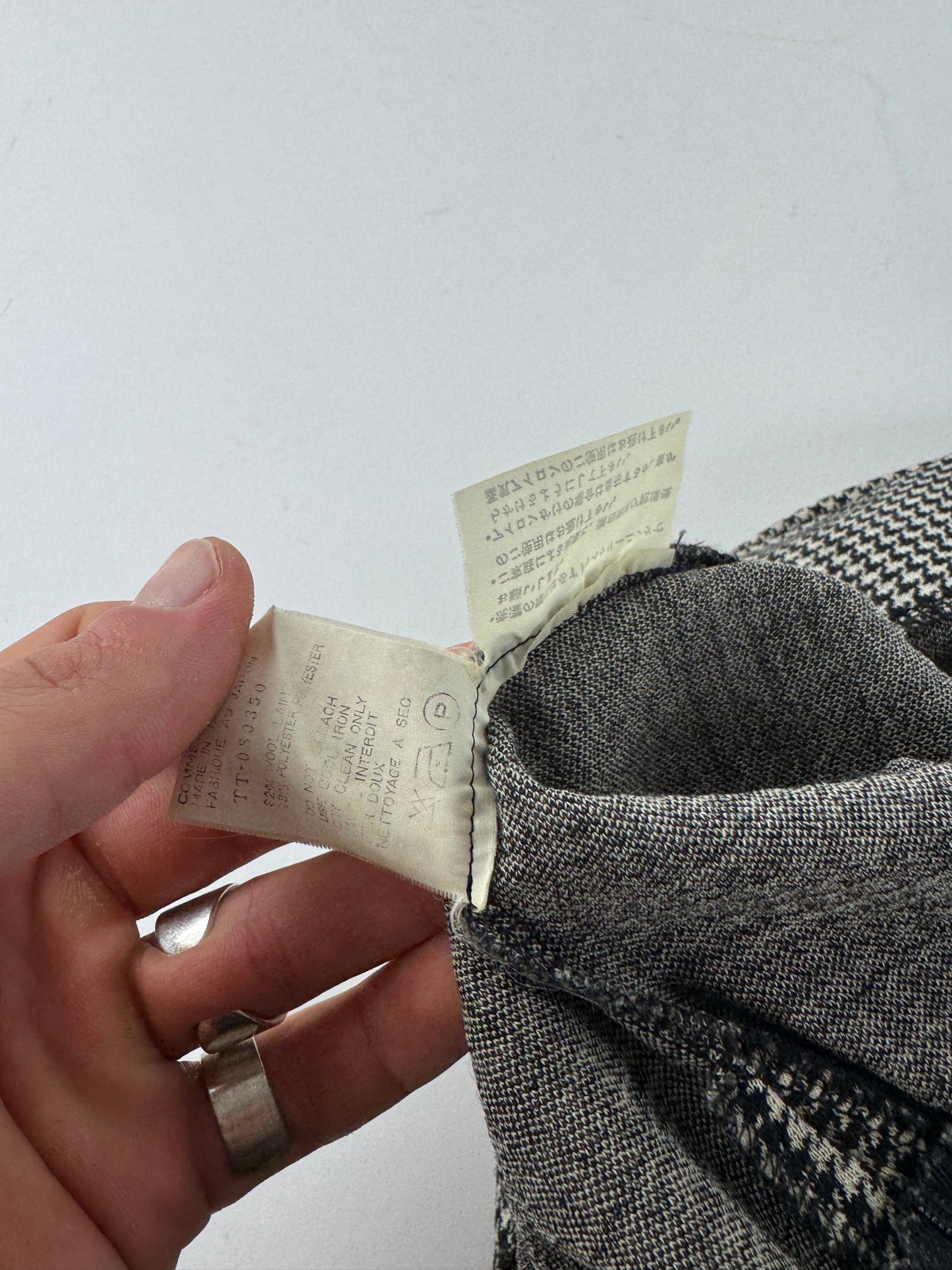 Vintage Comme Des Garçons Wool Skirt Black White