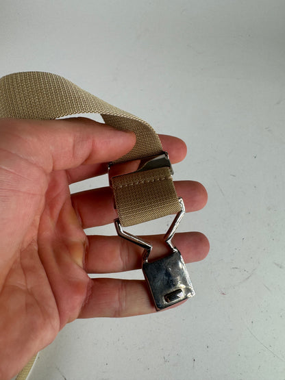 Vintage Gucci Canvas Belt beige Silver