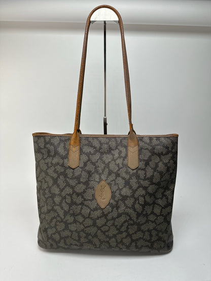 Sac vintage en cuir Yves Saint Laurent marron gris marron