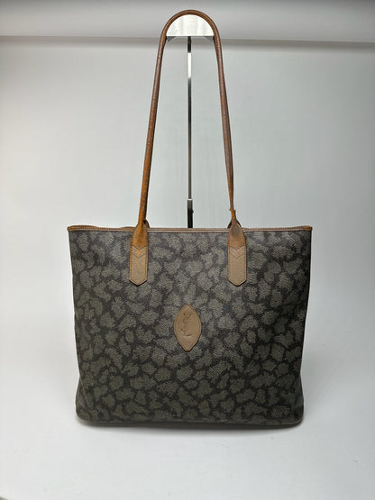 Sac vintage en cuir Yves Saint Laurent marron gris marron