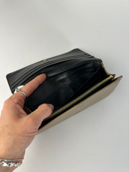 Vintage Loewe Textured Leather Bifold Wallet Late 1990s Olive
