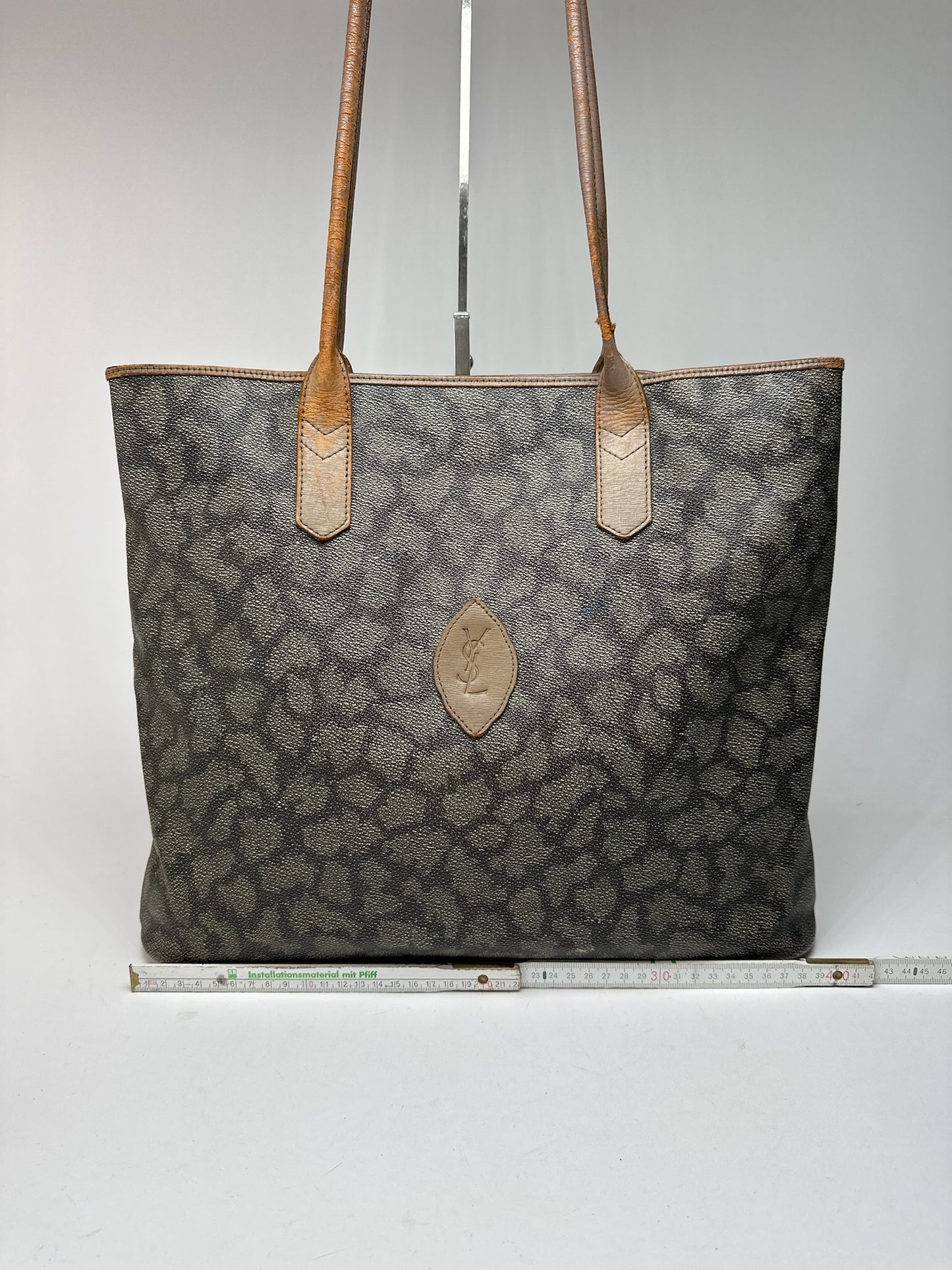 Sac vintage en cuir Yves Saint Laurent marron gris marron
