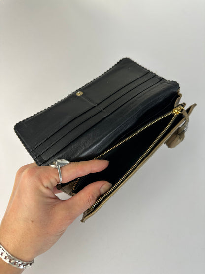 Vintage Loewe Textured Leather Bifold Wallet Late 1990s Olive