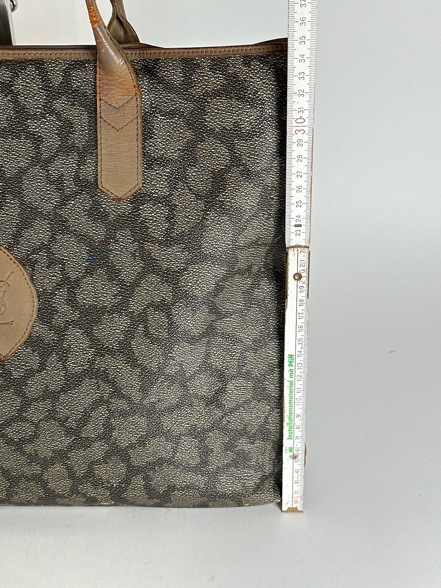 Sac vintage en cuir Yves Saint Laurent marron gris marron