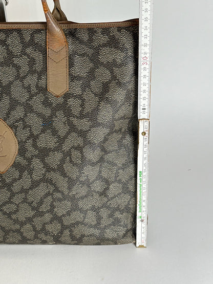 Sac vintage en cuir Yves Saint Laurent marron gris marron