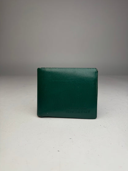 Vintage Givenchy Flapable Leather Wallet Green