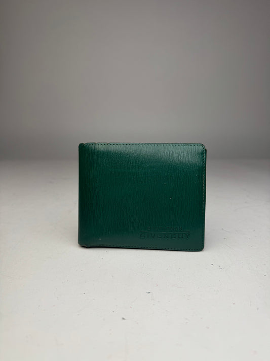 Vintage Givenchy Flapable Leather Wallet Green