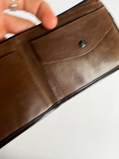 Vintage Dior Oblique Jacquard Bifold Wallet Late 1970s Beige Brown
