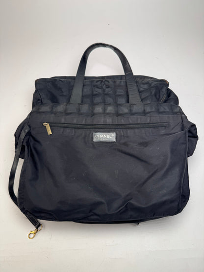 Vintage Chanel New Travel Line Tote Bag Black