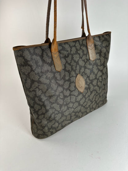 Sac vintage en cuir Yves Saint Laurent marron gris marron