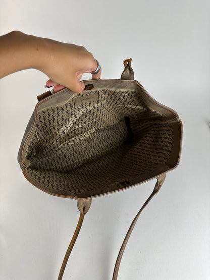 Sac vintage en cuir Yves Saint Laurent marron gris marron