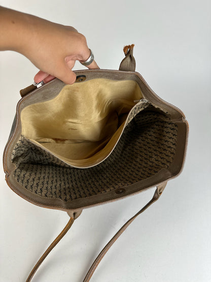 Sac vintage en cuir Yves Saint Laurent marron gris marron