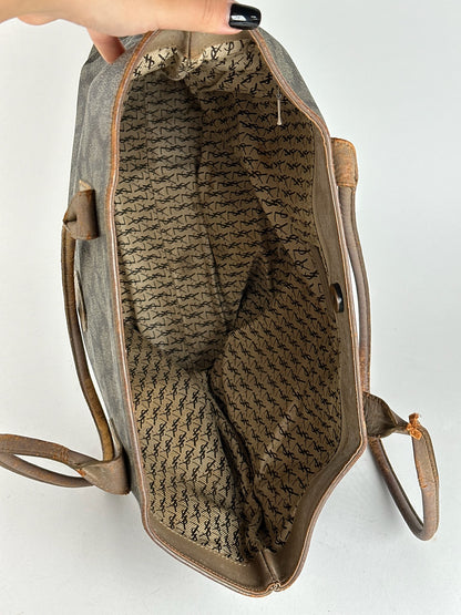 Sac vintage en cuir Yves Saint Laurent marron gris marron