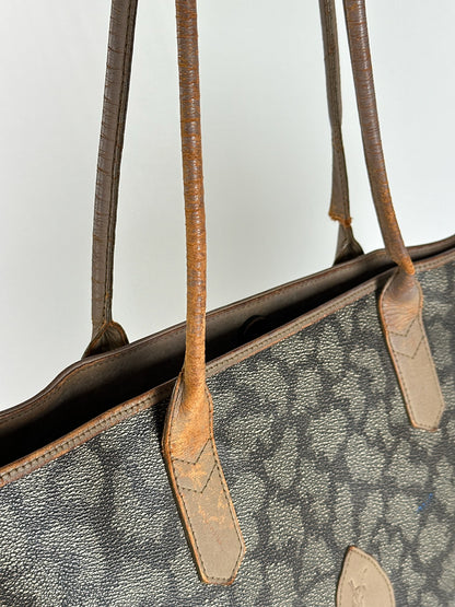 Sac vintage en cuir Yves Saint Laurent marron gris marron