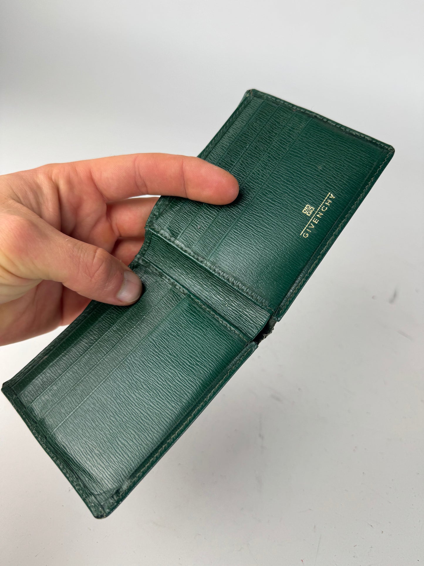 Vintage Givenchy Flapable Leather Wallet Green