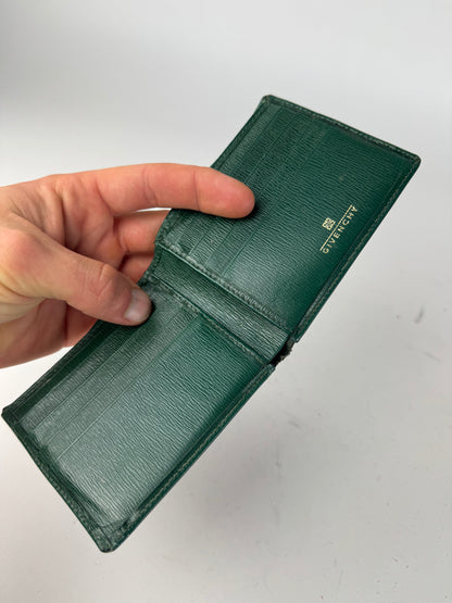 Vintage Givenchy Flapable Leather Wallet Green