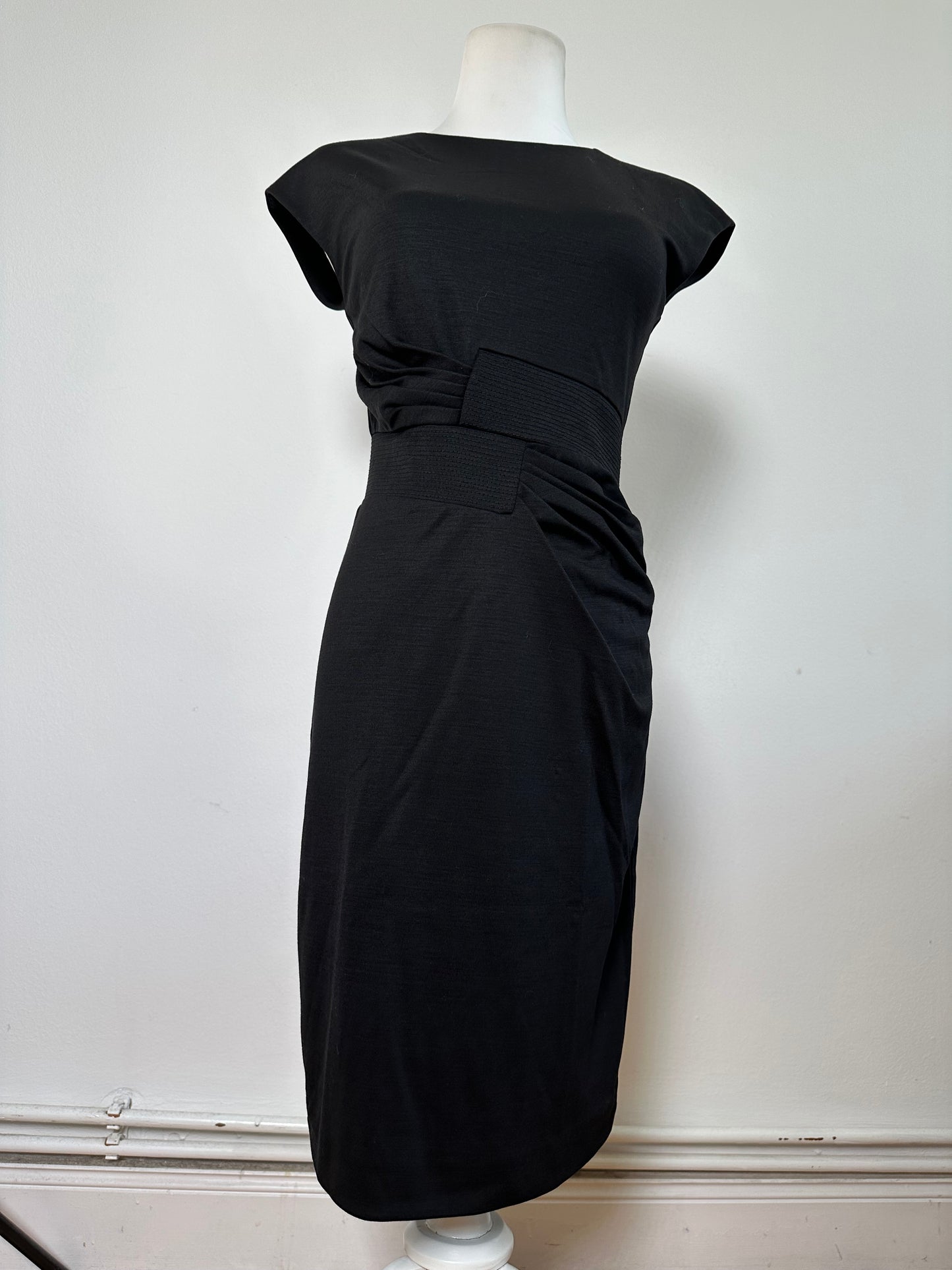 Vintage Ferragamo Viscose Blend Dress Black L