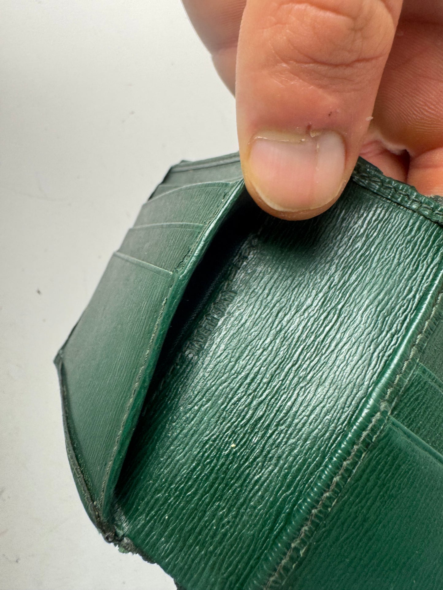 Vintage Givenchy Flapable Leather Wallet Green