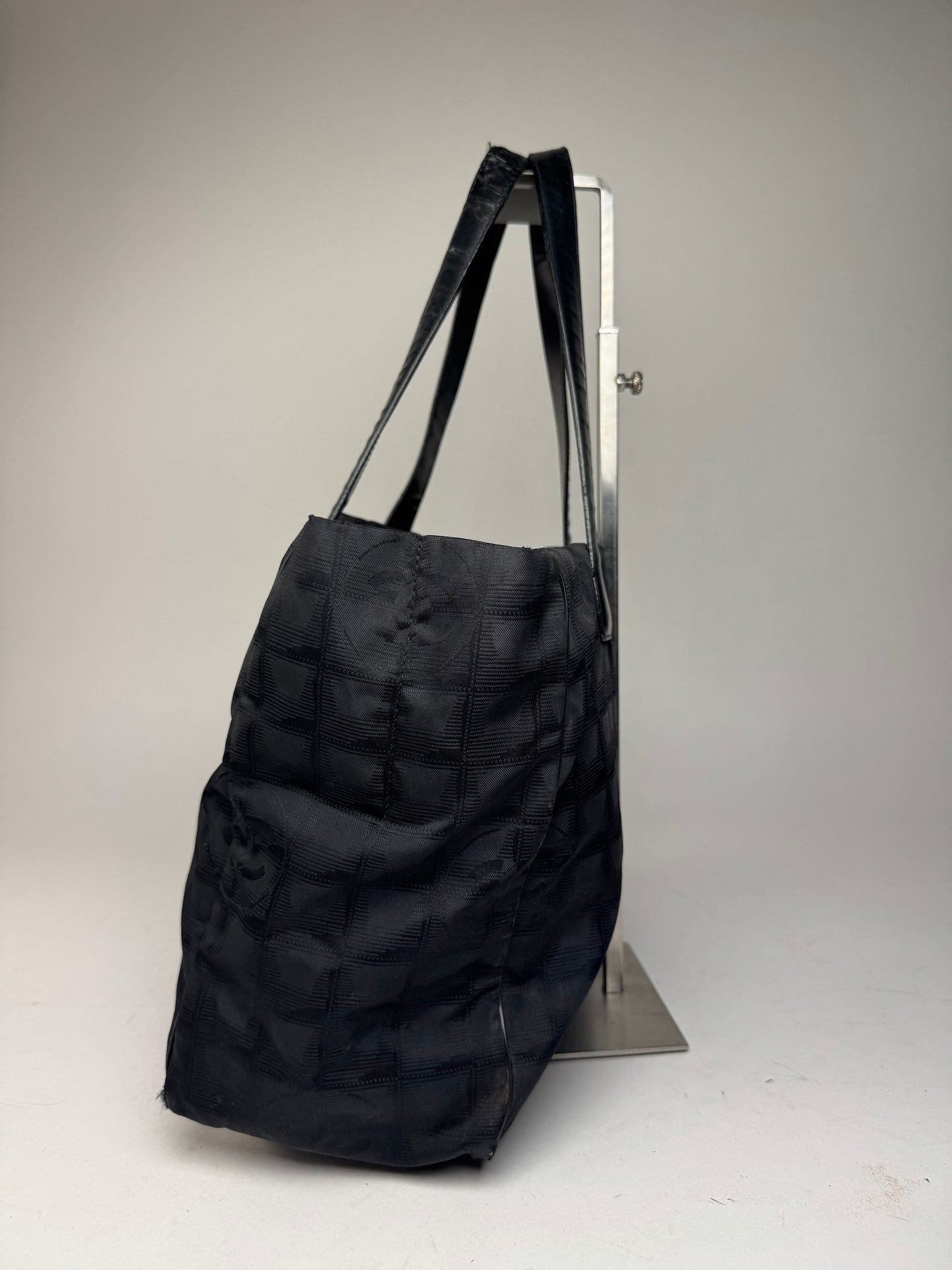 Vintage Chanel New Travel Line Tote Bag Black