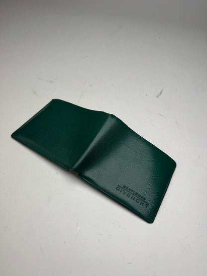 Vintage Givenchy Flapable Leather Wallet Green
