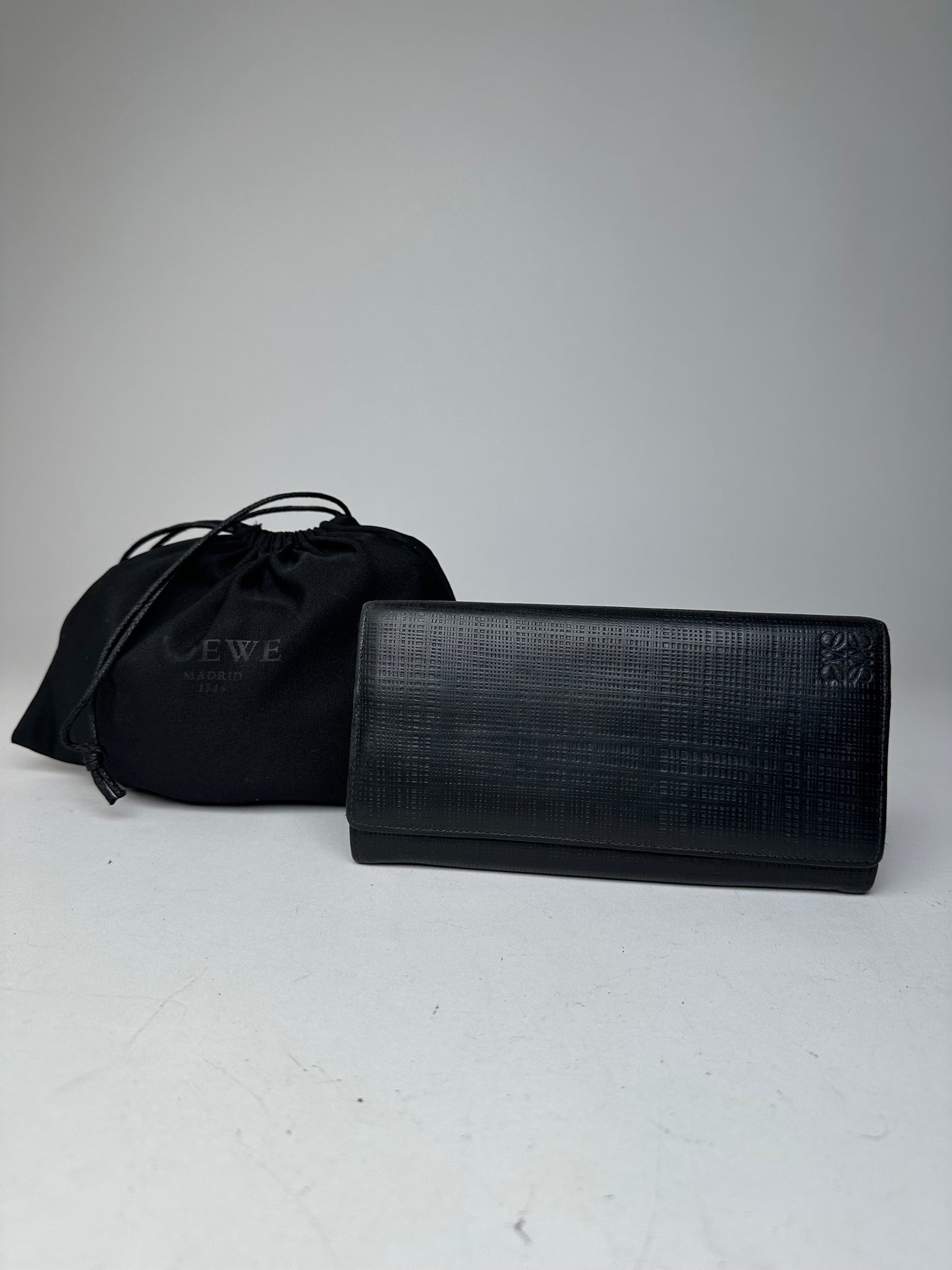 Vintage Loewe Madrid Leather Wallet Black