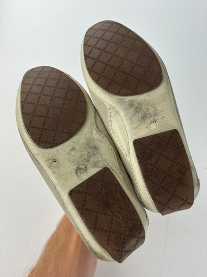 Vintage Gucci Horsebit Suede Driving Loafers Cream EU41,5