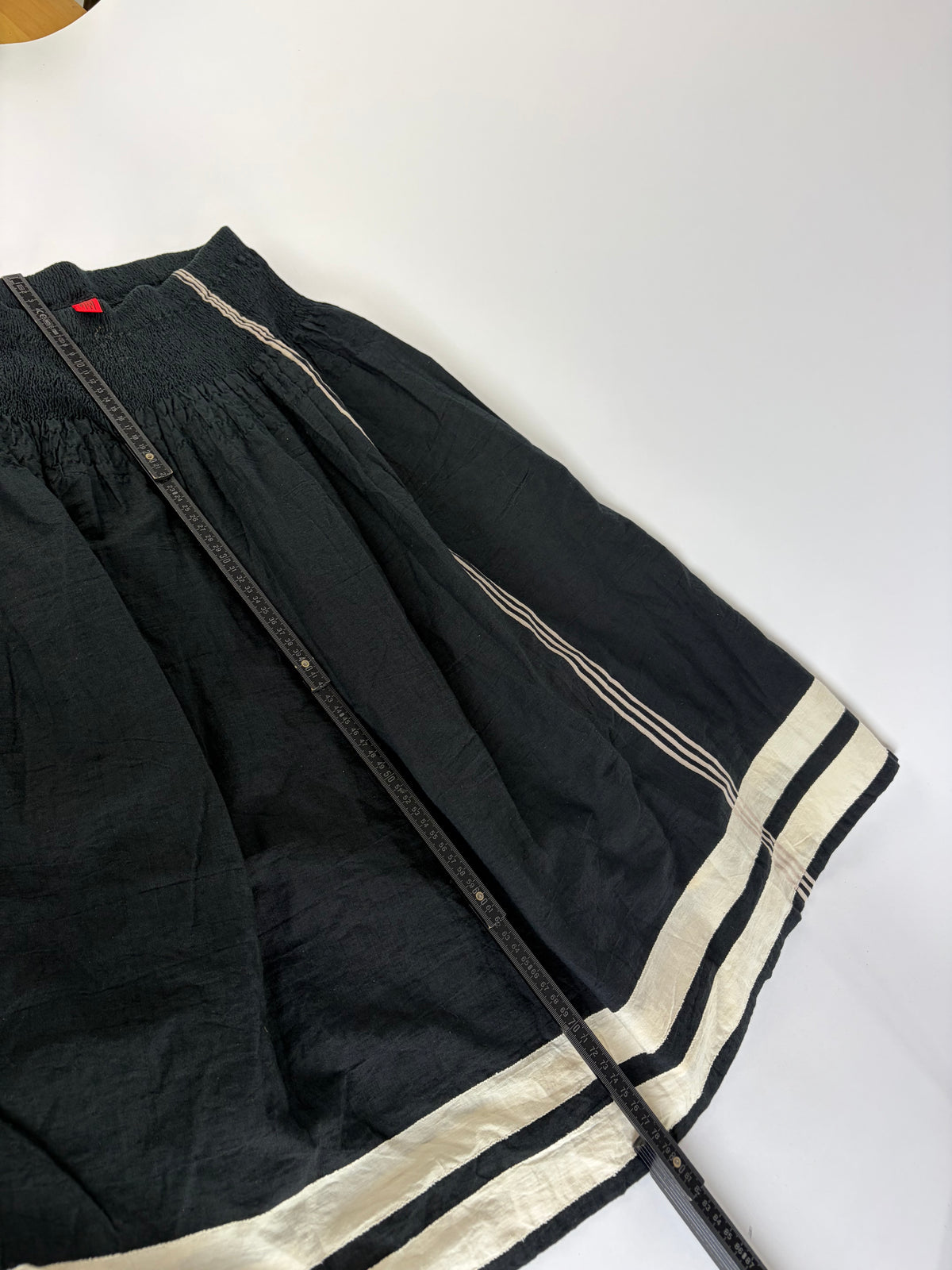 Vintage Issey Miyake Maxi Skirt Black Cream M