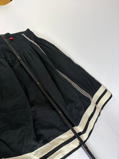 Vintage Issey Miyake Maxi Skirt Black Cream M