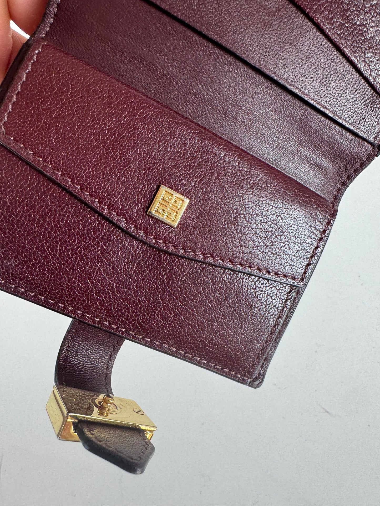 Vintage Givenchy Leather Card holder purple