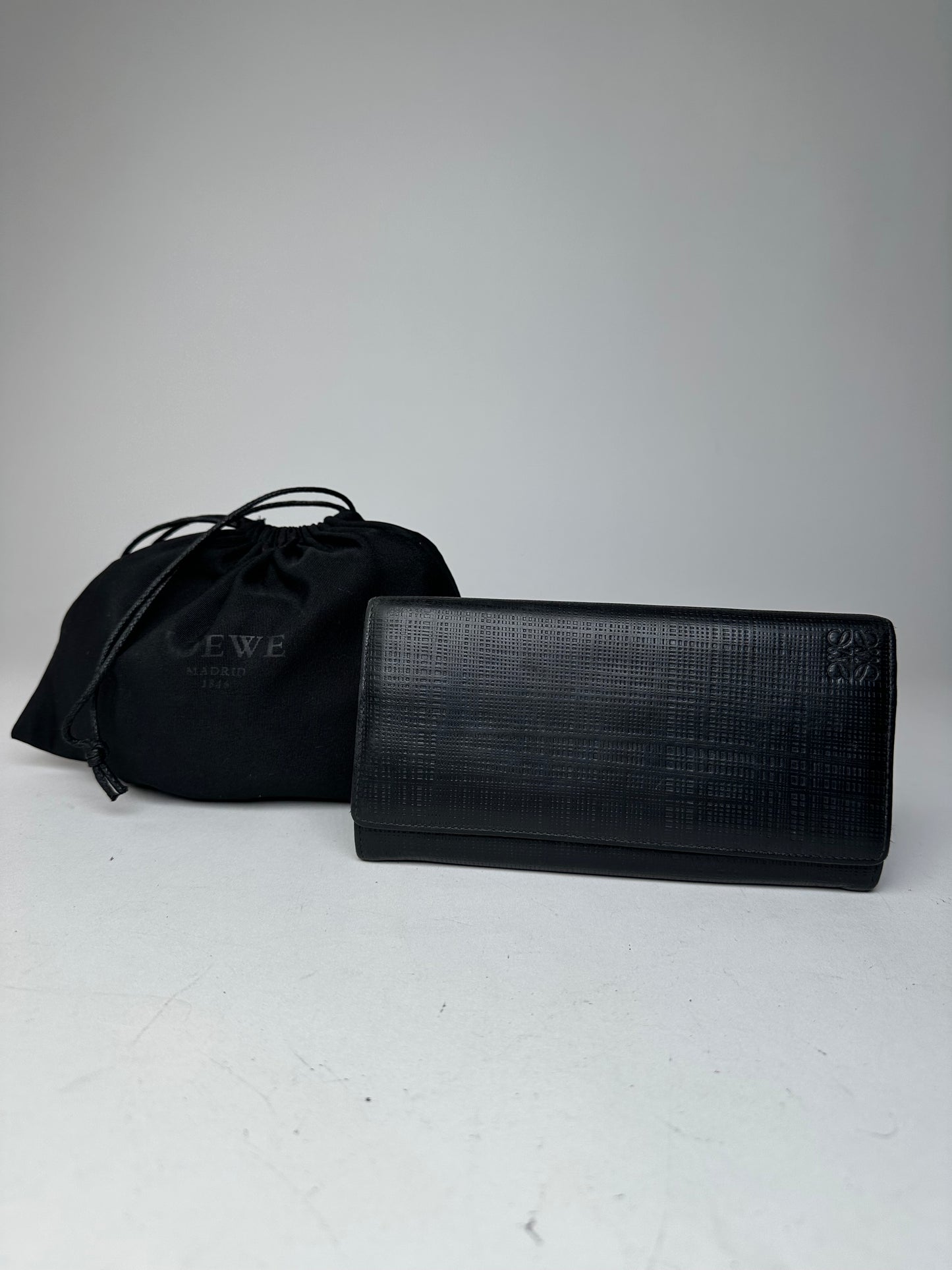 Vintage Loewe Madrid Leather Wallet Black