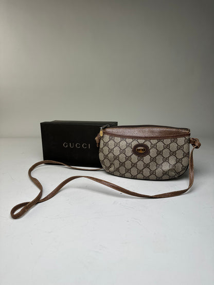 Vintage Gucci GG Supreme Shoulder Bag Late 1990s Beige Brown