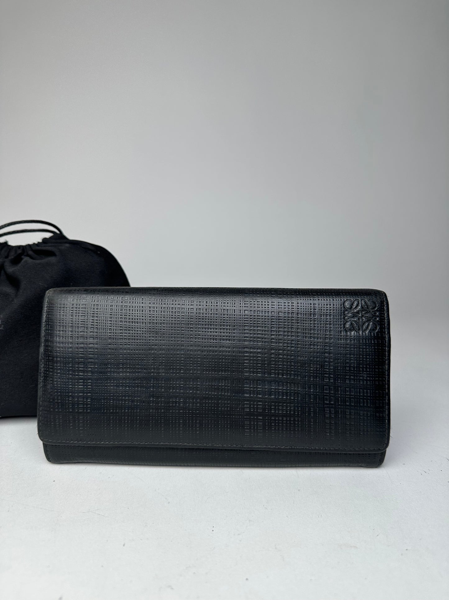 Vintage Loewe Madrid Leather Wallet Black