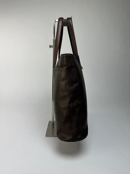 Vintage Givenchy Leather Tote Late 1990s Dark Brown