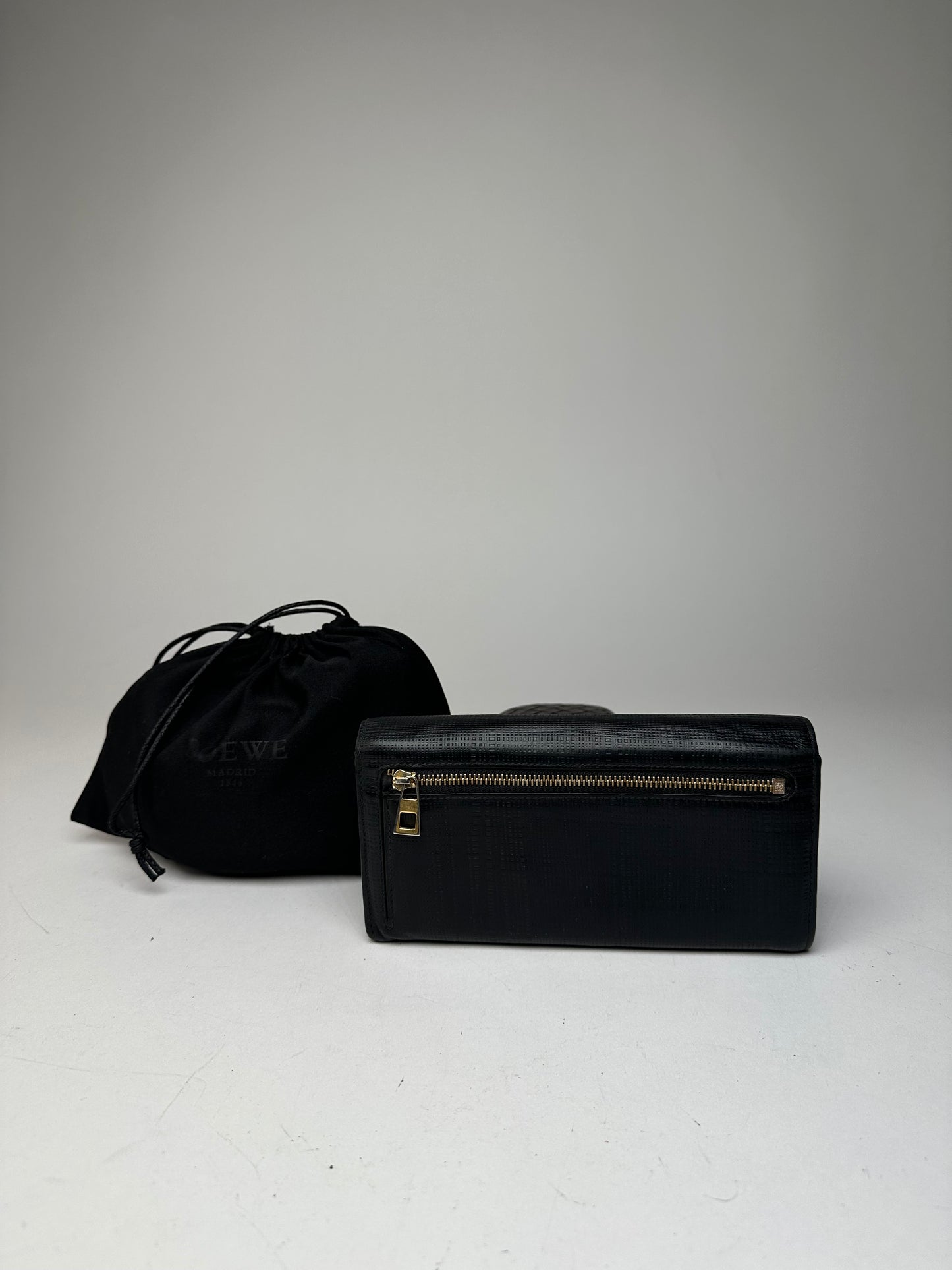Vintage Loewe Madrid Leather Wallet Black