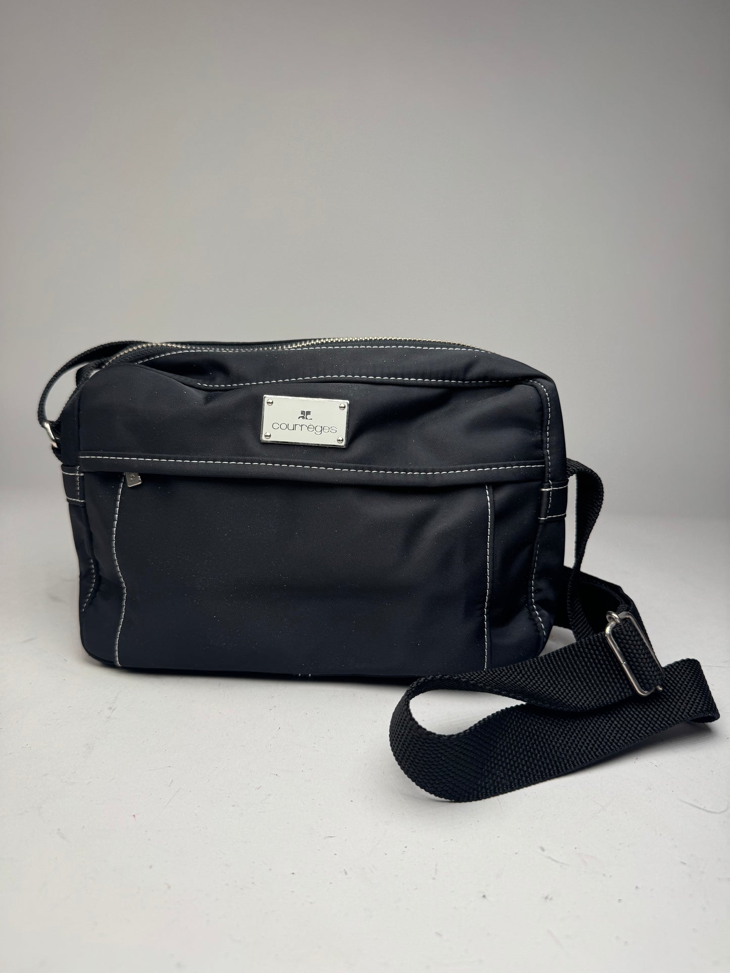 Vintage Courreges Polyester crossbody Bag black
