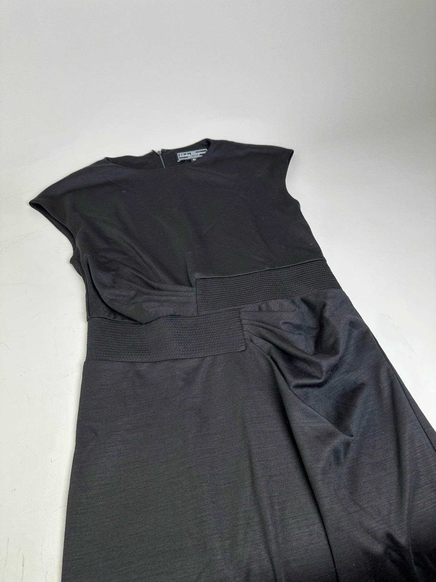 Vintage Ferragamo Viscose Blend Dress Black L