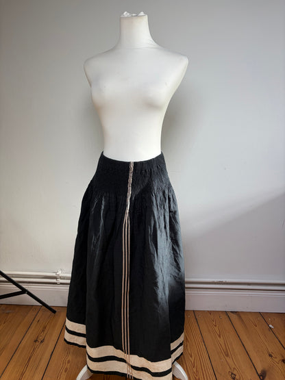 Vintage Issey Miyake Maxi Skirt Black Cream M