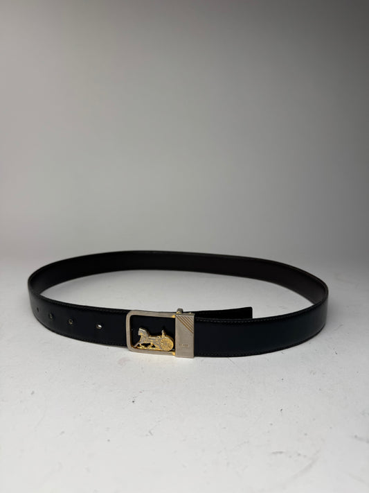 Vintage Celine Paris leather belt black
