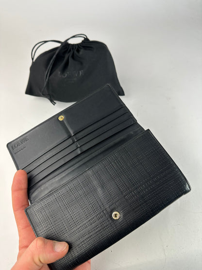 Vintage Loewe Madrid Leather Wallet Black