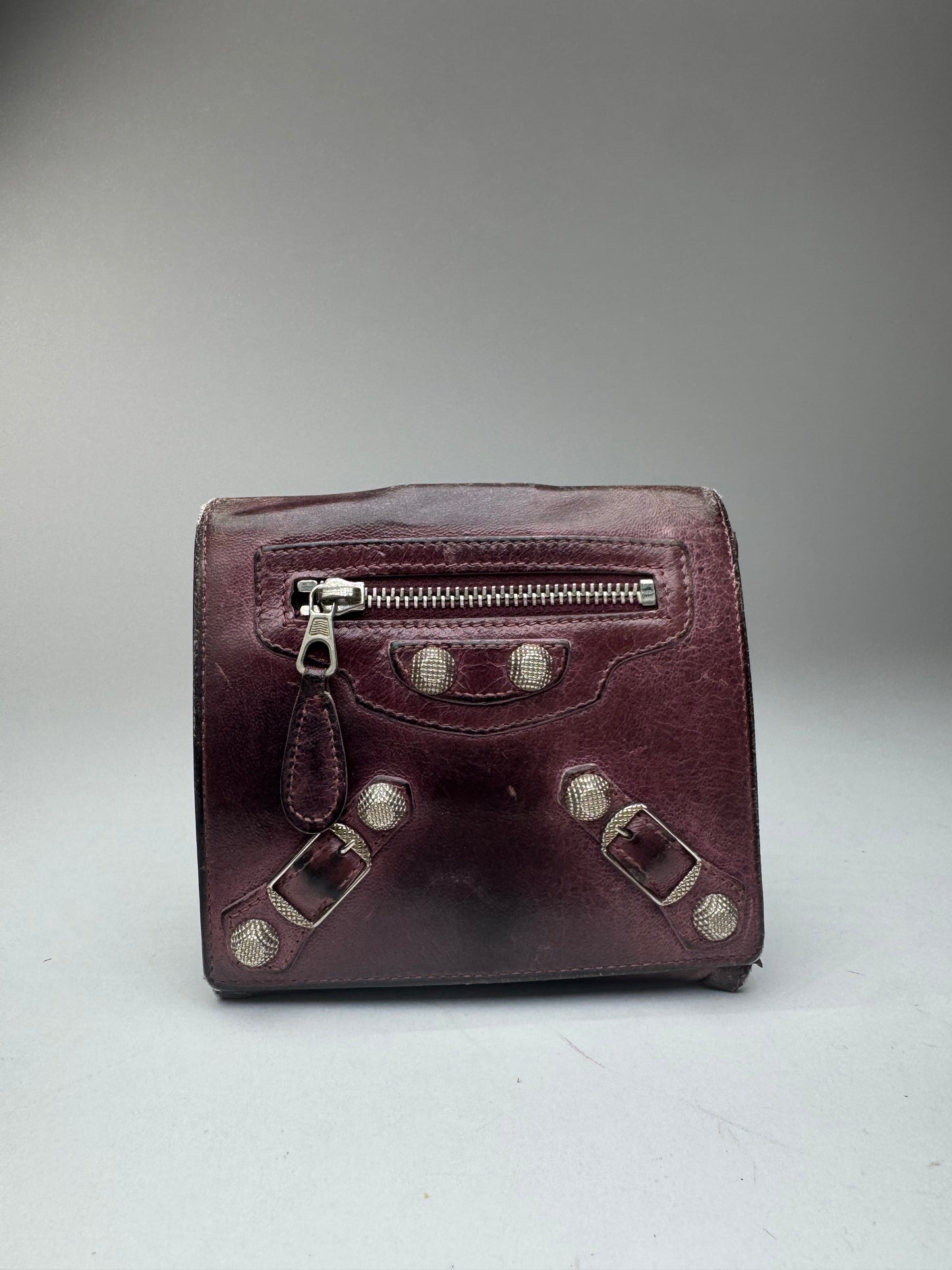 Vintage Balenciaga city leather wallet purple