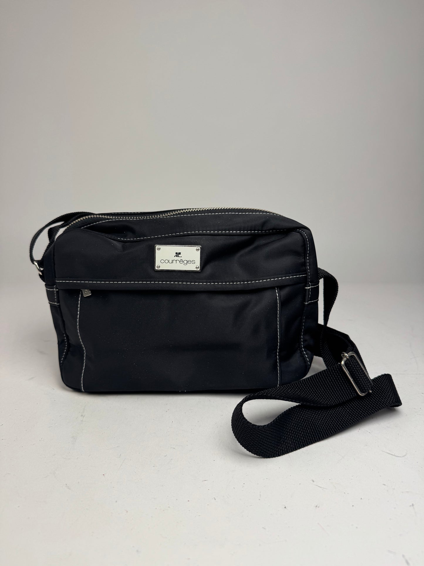 Vintage Courreges Polyester crossbody Bag black