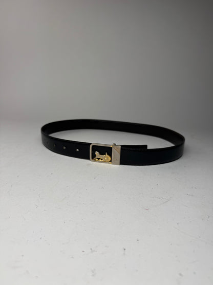 Vintage Celine Paris leather belt black