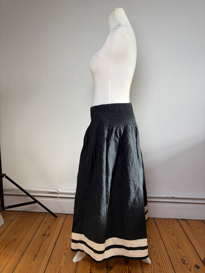 Vintage Issey Miyake Maxi Skirt Black Cream M