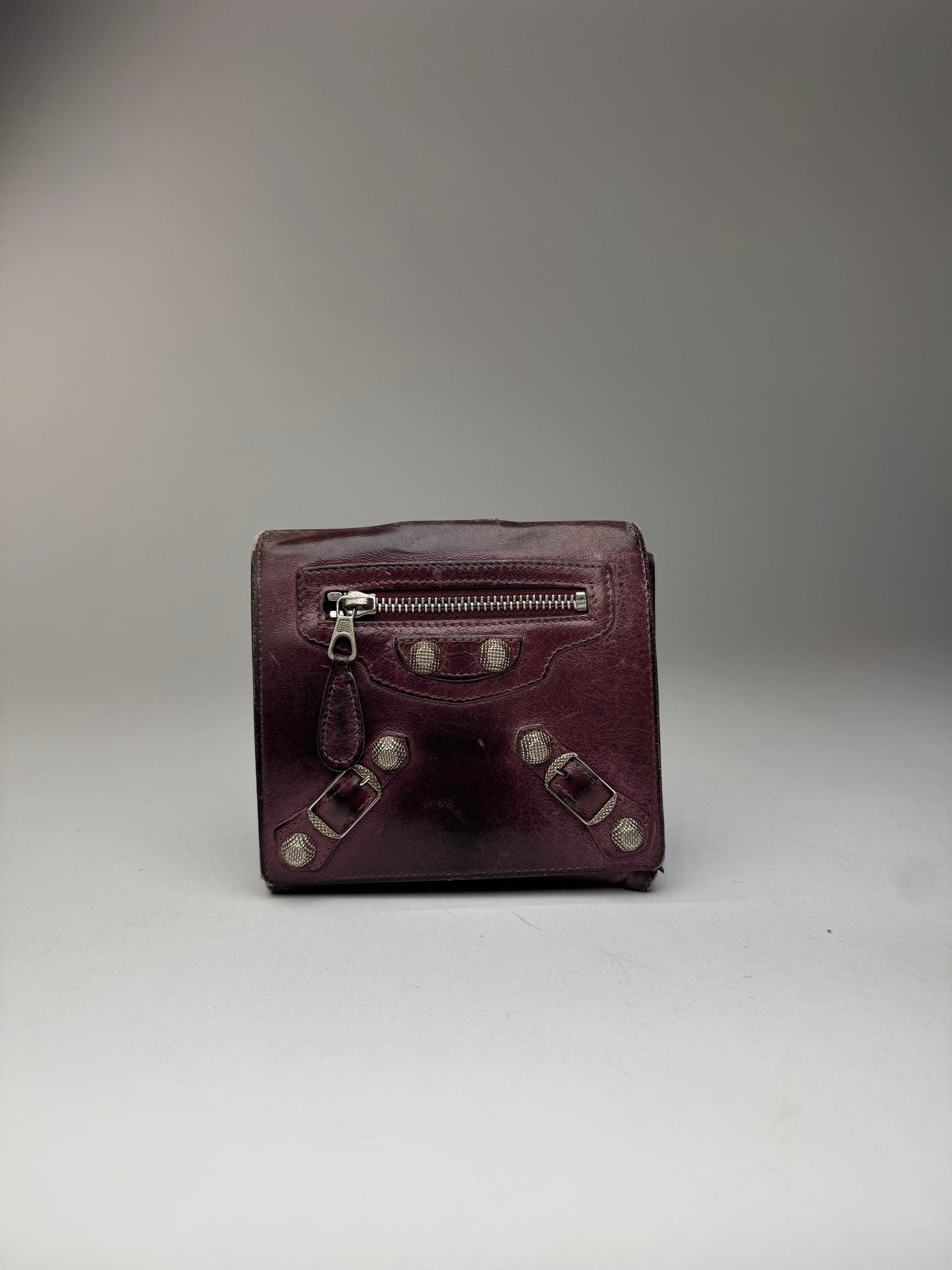 Vintage Balenciaga city leather wallet purple