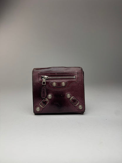 Vintage Balenciaga city leather wallet purple