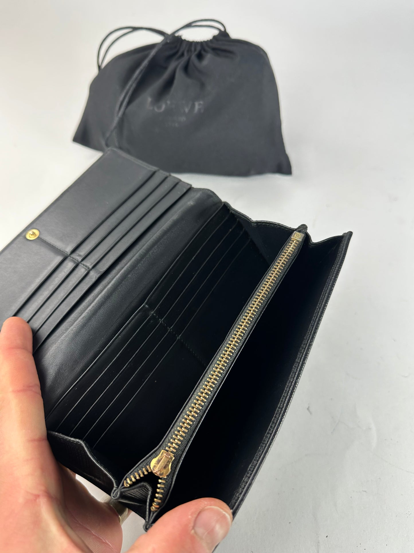 Vintage Loewe Madrid Leather Wallet Black
