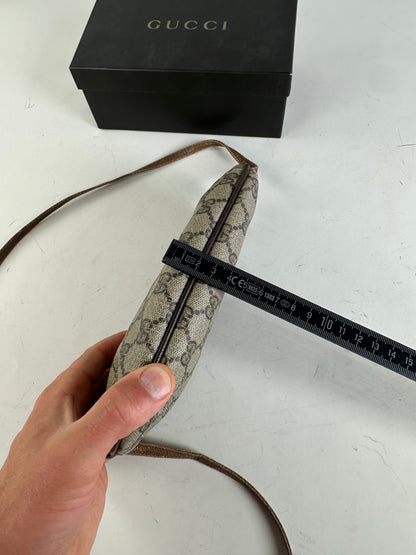 Vintage Gucci GG Supreme Shoulder Bag Late 1990s Beige Brown